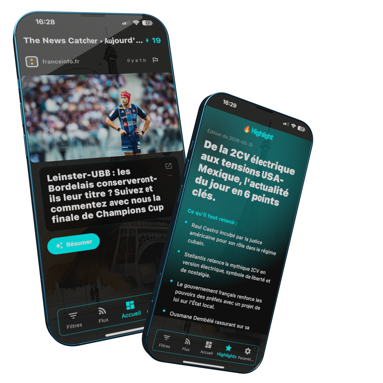 Aperçu de l'application The News Catcher